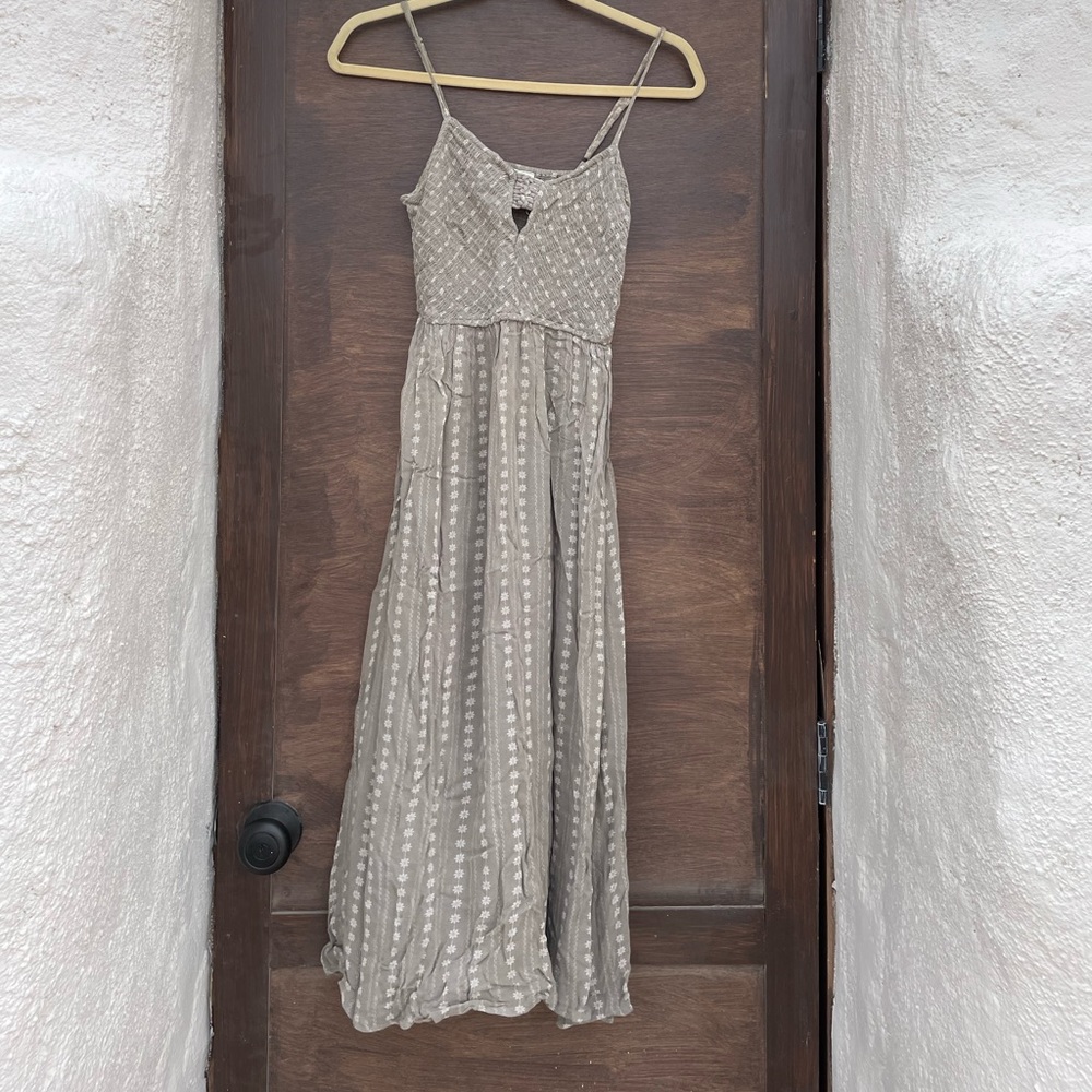 Shale green floral dress